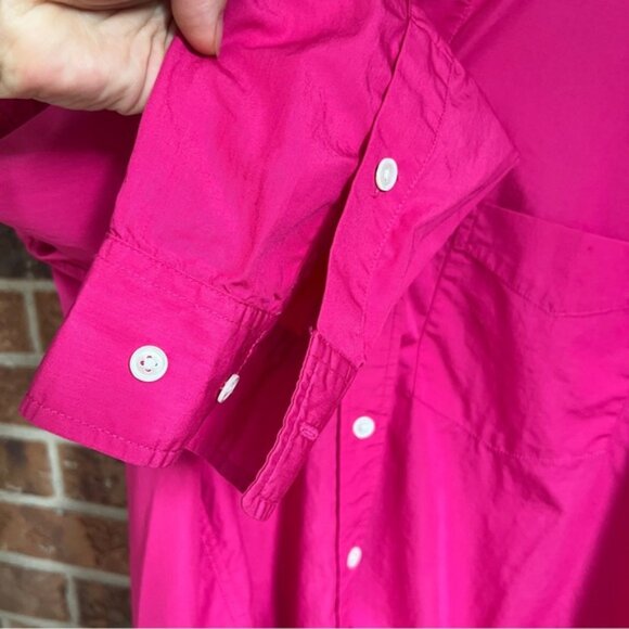 Aritzia Wilfred  Free   * Button-Up Shirt  100% Cotton Hot Pink  Oversized S - Picture 9 of 16